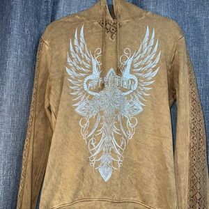 Affliction hoodie - tan